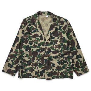 True Vintage Duck Camo Chore Jacket Shirt USA Made Hunting Workwear Light Coat